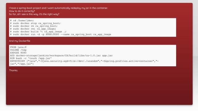 Redeploy spring-boot application in docker container? смотреть онлайн