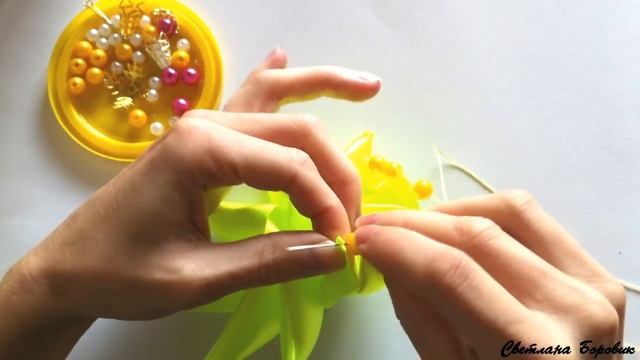 Елочная игрушка Медуза, игрушка на елку новогодний шар канзаши из атласных лент своими руками МК