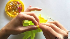 Елочная игрушка Медуза, игрушка на елку новогодний шар канзаши из атласных лент своими руками МК