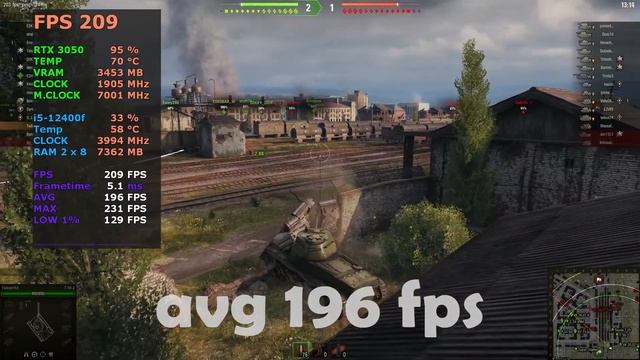 i5-12400f + RTX 3050 test in World of Tanks | 12400f and rtx3050 WOT 1080p смотреть онлайн