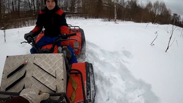 Заехали по жести в самый глубокий снег! Покатушки на квадроцикле! смотреть онлайн