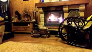 Камин,огонь..    Зимний вечер на даче.