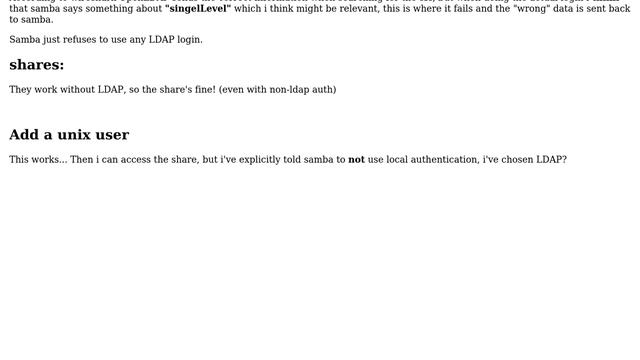 Unix & Linux: samba with OpenLDAP - NT_STATUS_NO_SUCH_USER смотреть онлайн