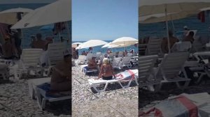 Пляж отелей Гранд Афон. Родина. Новый Афон. 2021. Абхазия.