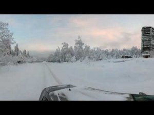 Снежная дорога из поселка Широковское.