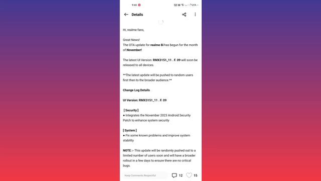 Realme UI 5.0 Android 14 Update | Realme C35, C33, C31, 8i New Update Rollout November 2023