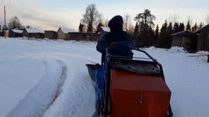 Мотобуксировщик "Помор".Ч.10 Обкатка.Модуль-толкач