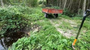 Воскресные покатушки на мотоблоке.Что происходит на мостике через ручей.