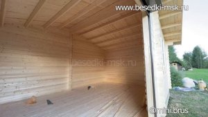 Гараж из мини-бруса в одно помещение 4х6. Обзор