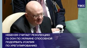 Небензя считает резолюцию ГА ООН по Украине способной подорвать усилия по урегулированию