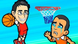 Игровой , играем в Баскетбол с большими головами! Game cartoon for kids!