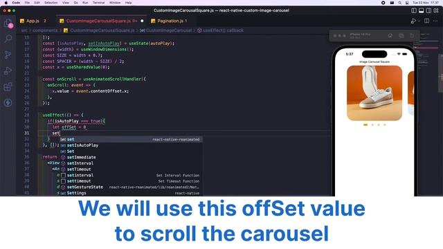 React Native Custom Image Carousel with Pagination and Auto Play using Reanimated 2 From Scratch