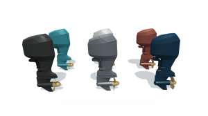 Simple 3D model. Boat motor B. Лодочный мотор.