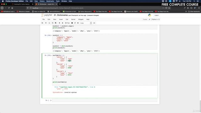 #91 - Nested Dictionary in Python | Python Full Course - Beginner to Advanced [FREE] смотреть онлайн