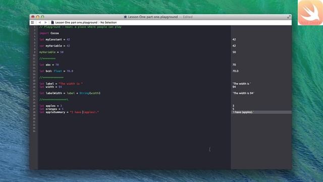 Swift Programming Language (Урок 1 часть 1)