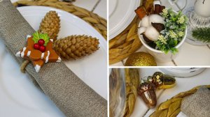 Красивые сервировочные Новогодние кольца для салфеток /Новогодний декор для праздничного стола