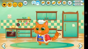 Кот Бубу готовит еду.