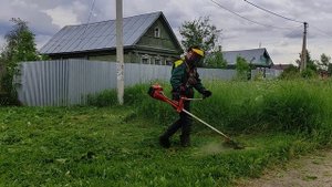 Husqvarna 343 FR ?♂️ + 343 R покос сильно заросшего участка с напарником.