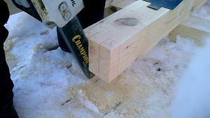 Дом из бруса (соединение в длину ПАПА)