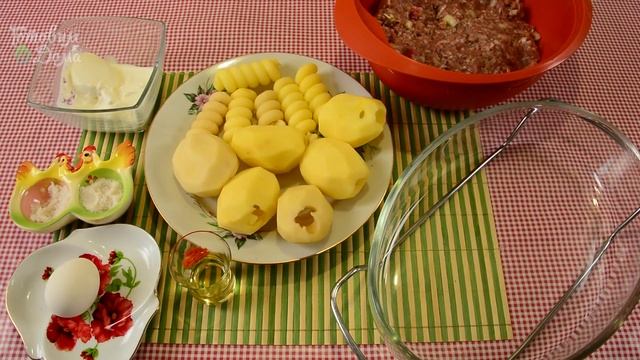 Фаршированный мясом картофель, запеченный в духовке!