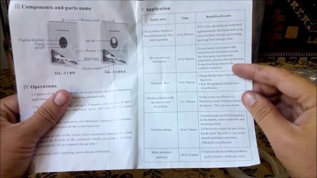 Бытовой озонатор GL-3189 для воды и воздуха смотреть онлайн