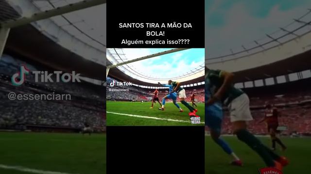 goleiro do flamengo santos tira a mão da bola no jogo contra o Palmeiras