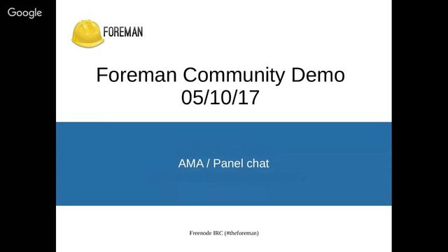 Foreman Community Demo - 5th Oct 2017 смотреть онлайн