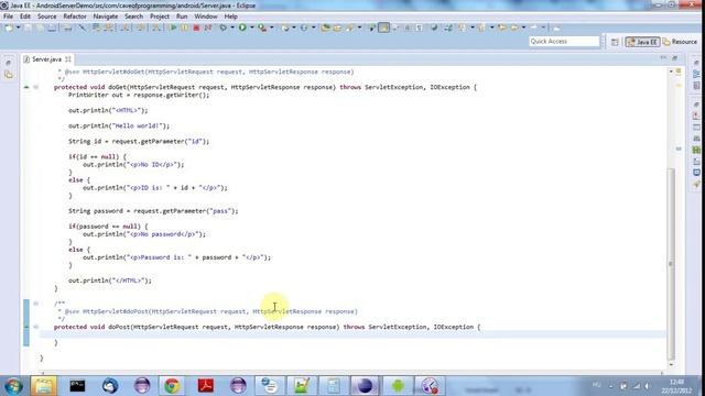 Responding to Post Requests in a Servlet: Practical Android Java Development Part 57 смотреть онлайн