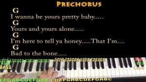 Bad to the Bone (George Thorogood) Piano Cover Lesson in G with Chords/Lyrics - Blues Piano