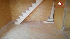 Каркасный дом 6х6 с мансардой и террасой. п.Каменка