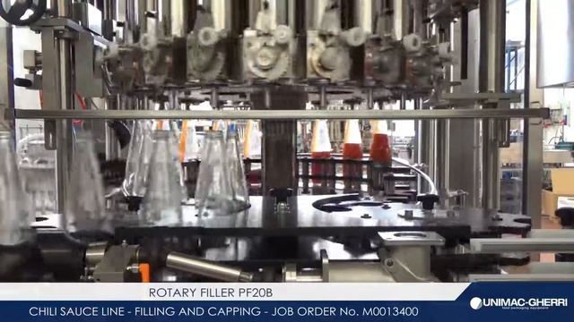 UNIMAC-GHERRI | Линия розлива соуса чили в стеклянную бутылку смотреть онлайн