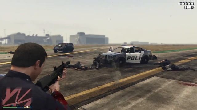 GTA 5 - BAD COP Michael & Franklin vs FIVE Stars Police Battle!