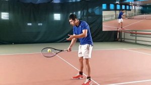 Serve (подача) в большом теннисе / подводящее упражнение - подача сбоку