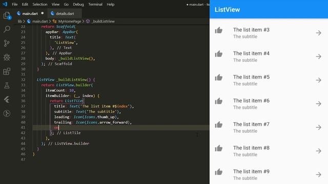 ListView With Navigator | Flutter Tutorials