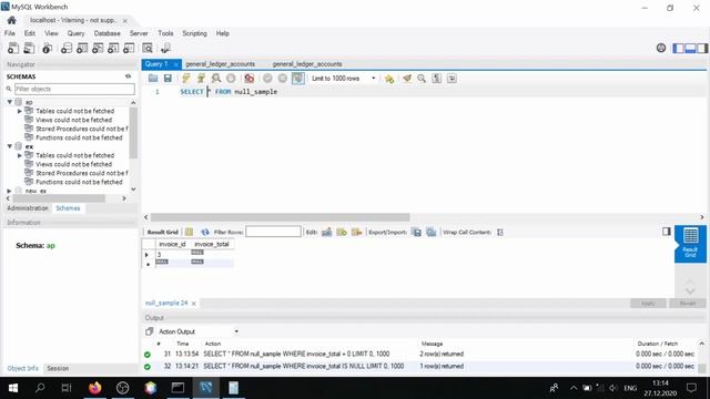 Значение null в MySQL