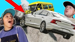 ЛИХАЧ на Вольво Выехал на Встречку в BeamNG Drive