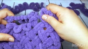 ?Плед из Alize Puffy/Узор плетёнка ??