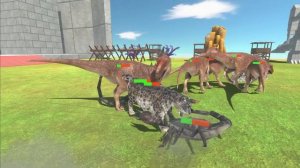 Felidae Team VS Carnivore Dinosaurs + Giant Invertebrates - Animal Revolt Battle Simulator
