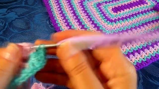 Вяжем прямоугольный коврик крючком из остатков пряжи @TatyanaRukodelie