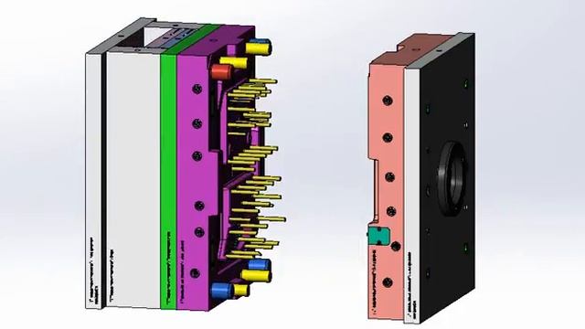Анимация работы литьевой формы "Крышка и корпус" смотреть онлайн