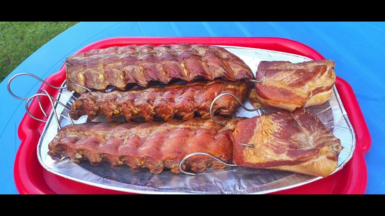 Рёбрышки и грудинка горячего копчения.Коптим мясо.Коптильня для дома.