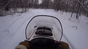 Первый выезд на снегоходе Тайга после переборки двигателя и переделки глушителя (декабрь 2023)