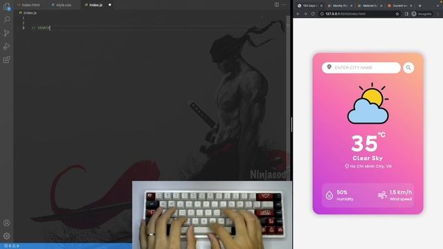 ASMR Programming - Weather App With JavaScript - No Talking (Source Code)