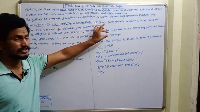 HTML and PHP Code on a Single Page || PHP in Telugu  || By Mr Sivarao