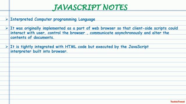 JavaScript Notes | Features