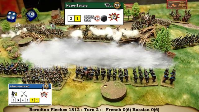 Napoleonic Battle Report Borodino Fleches 1812 Lasalle V2 part 2 смотреть онлайн