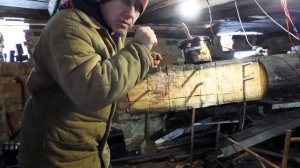 Удлинение центральной несущей балки дома.