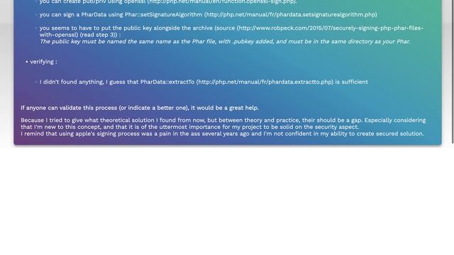 how to sign PHP sourcecode