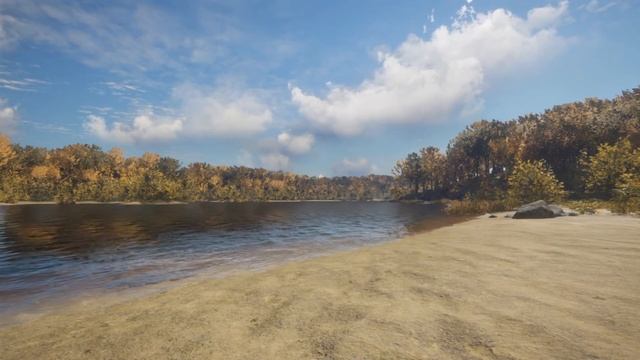 Live Wallpapers - Вид на осенний лес возле реки смотреть онлайн