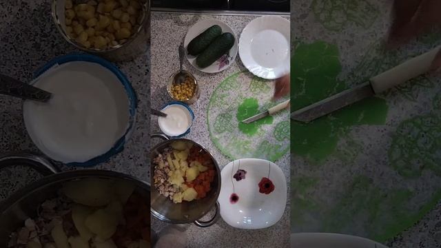 Оливье с кукурузой.ПП Оливье.Низкокалорийный оливье.